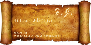 Hiller Júlia névjegykártya